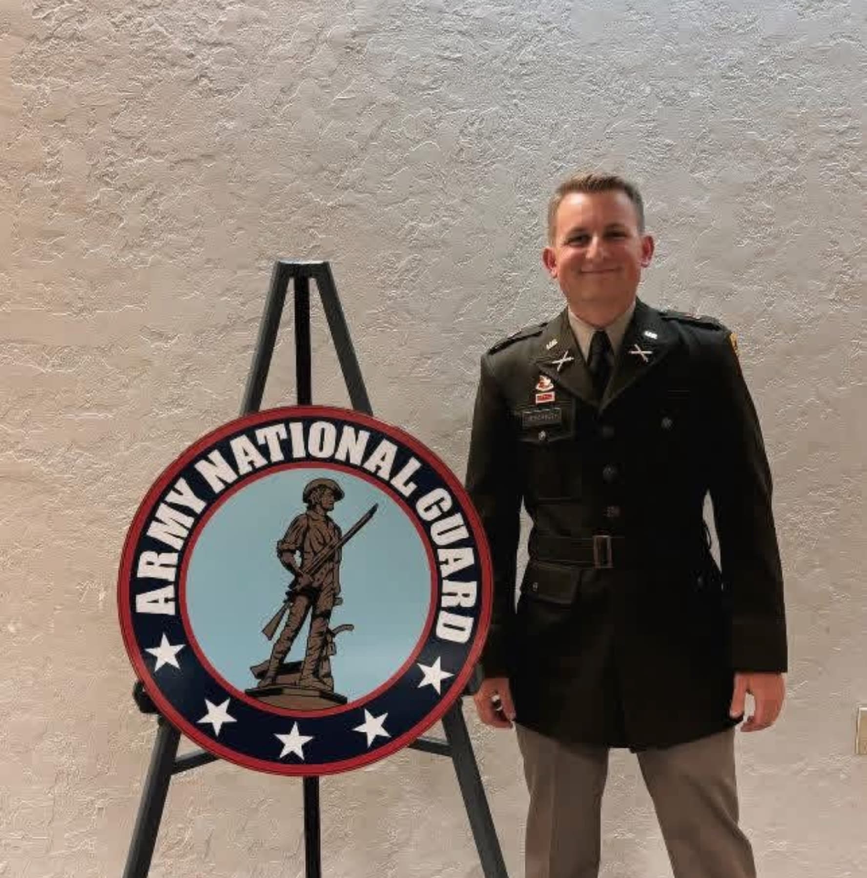 Duncan in Army National Guard dress uniform